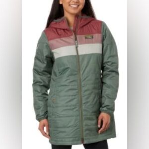 LL Bean | Mountain Classic Puffer Coat | Green, Maroon | XS